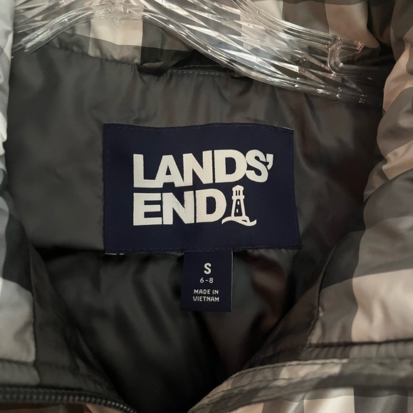 Lands' End/women’s NWT Black, White and Gray Checkered Women's Vest size S 6-8 - Picture 4 of 9